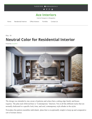 Neutral Color for Residential Interior