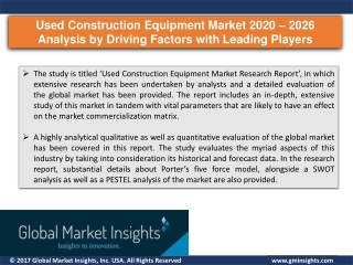 Used Construction Equipment Market to witness massive growth by 2026