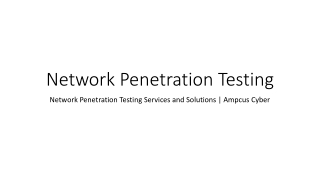 Network Penetration Testing Services and Solutions | Ampcus Cyber