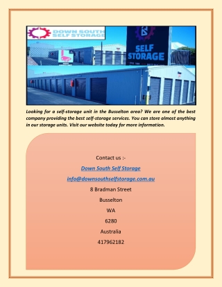 Self-Storage Unit Company in Busselton