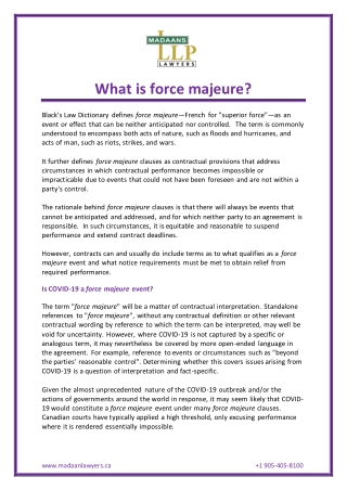 What is force majeure?