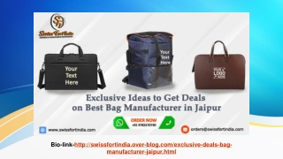 EXCLUSIVE IDEAS TO GET DEALS ON BEST BAG MANUFACTURER IN JAIPUR