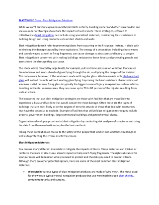 BLASTSHIELD Glass : Blast Mitigation Solutions