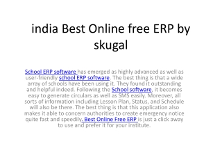 india Best Online free school software by skugal