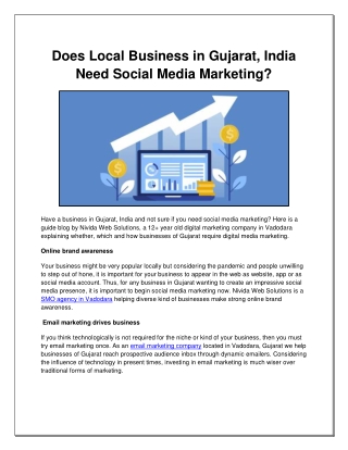 Does Local Business in Gujarat, India Need Social Media Marketing?