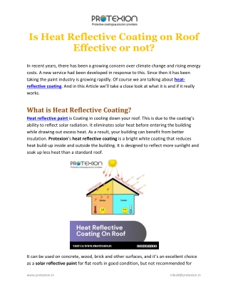 Is Heat Reflective Coating on Roof Effective or not?