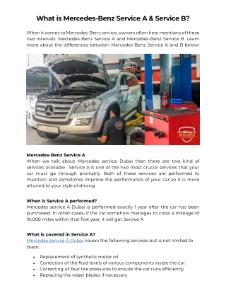 What is Mercedes-Benz Service A & Service B?