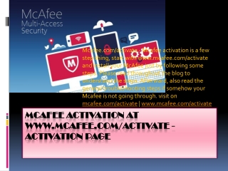 Mcafee activation at www.mcafee.com/activate - Activation Page