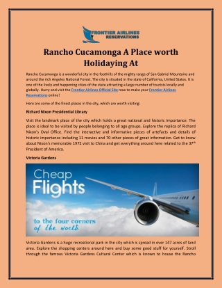 Rancho Cucamonga A Place Worth Holidaying At