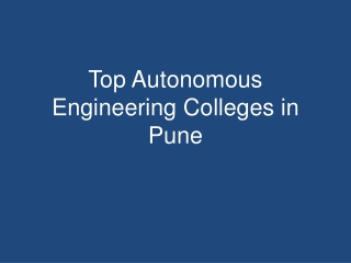 Top Autonomous Engineering Colleges in Pune