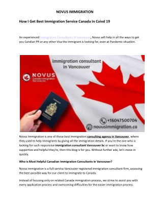 Immigration Consultant Vancouver - Novusimmigration ca