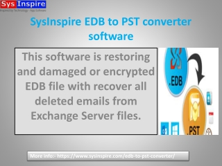 SysInspire EDB to PST Converter software