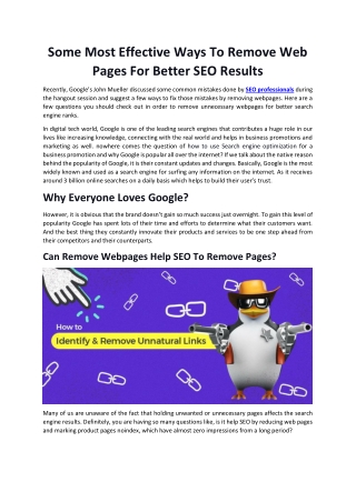 Effective Ways To Remove Web Pages For Better SEO Results