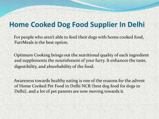 Home Cooked Dog Food Supplier In Delhi