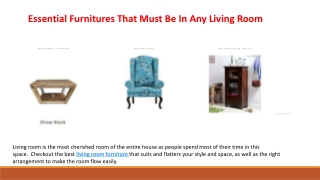 Essential Furniture’s That Must Be in Any Living Room