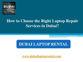 How to Choose the Right Laptop Repair Services in Dubai?