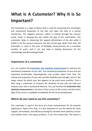 What Is A Cutometer? Why It is So Important?