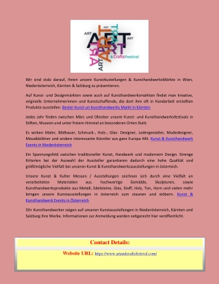 Bester Kunst un Kunsthandwerks Markt in Kärnten