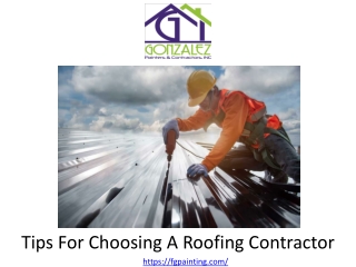 Tips for Choosing a Roofing Contractor, Gonzalez Painters & Contractors