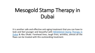 Mesogold Stamp Therapy in Dubai