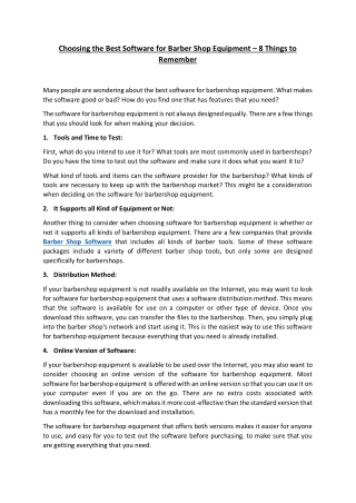 Choosing the Best Software for Barber Shop Equipment - 8 Things to Remember