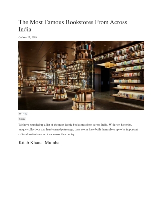 The Most Famous Bookstores From Across India