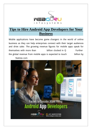 Tips to Hire Android App Developers for Your Business