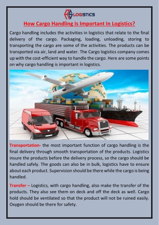 How Cargo Handling Is Important In Logistics?