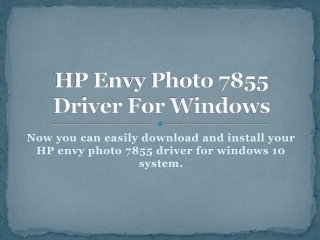 HP Envy Photo 7855 Driver For Windows
