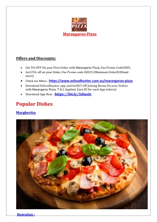 5% Off - Marangaroo Pizza Menu - Pizza restaurant Girrawheen, WA