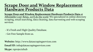 Scrape Door and Window Replacement Hardware Products Data