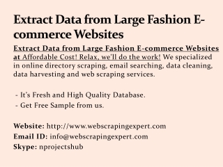 Extract Data from Large Fashion E-commerce Websites