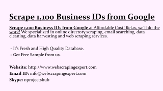 Scrape 1,100 Business IDs from Google