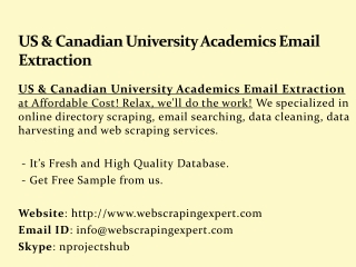 US & Canadian University Academics Email Extraction