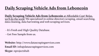 Daily Scraping Vehicle Ads from Leboncoin