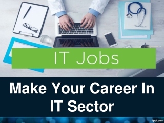 Make Your Career In IT Sector