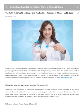 The Path To Virtual Healthcare and Telehealth – Technology Meets Health Care