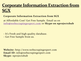 Corporate Information Extraction from SGX