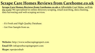 Scrape Care Homes Reviews from Carehome.co.uk