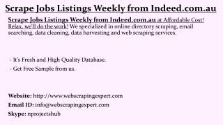 Scrape Jobs Listings Weekly from Indeed.com.au