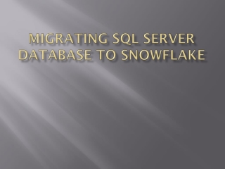 SQL Server To Snowflake