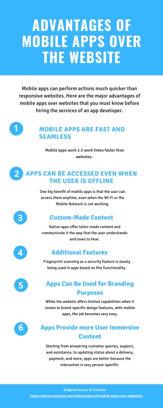 Advantages of Mobile Apps Over the Website