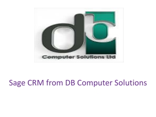 Sage CRM from DB Computer Solutions