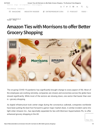 Amazon Ties with Morrisons to offer Better Grocery Shopping