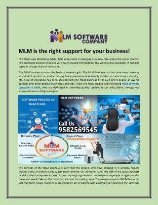 MLM is the right support for your business