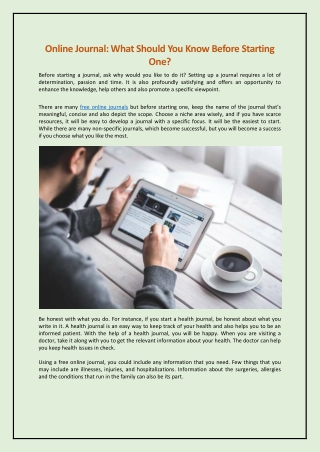 Online Journal: What Should You Know Before Starting One?