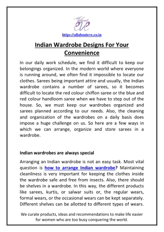Indian Wardrobe Designs For Your Convenience
