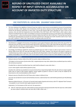 VKC FOOTSTEPS VS. UOI & ORS. (GUJARAT HIGH COURT)