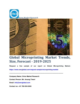 Global Microprinting Market Trends, Size, Forecast - 2019-2025