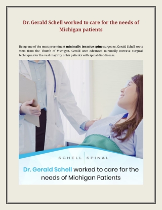 Dr. Gerald Schell worked to care for the needs of Michigan patients